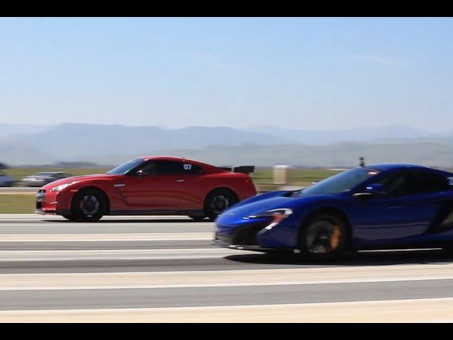 Nissan GT-R races a McLaren 650S at Shift-S3ctor Coalinga 2016