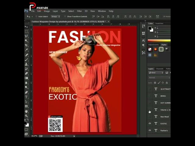 Fashion Magazine Cover Design Speed art in Photoshop.