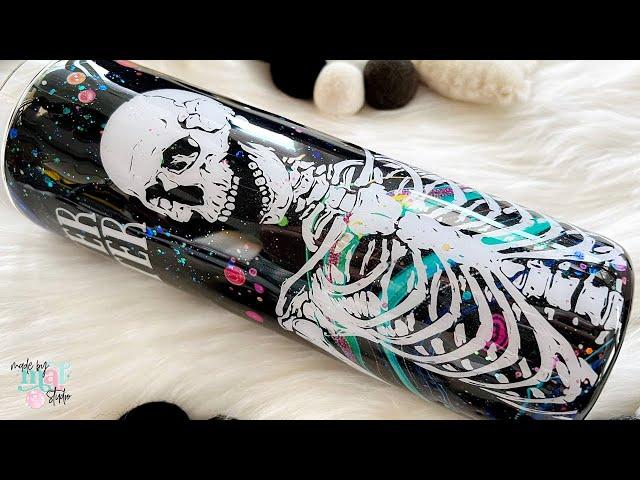 Neon Halloween Skeleton Tumbler Tutorial