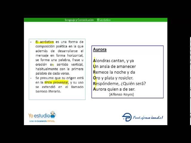 yoestudio   géneros históricos del género lírico   el acróstico