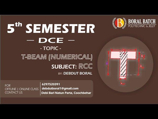 RCC- T Beam ( Numerical ) #rcc #polytechnic #civilengineering