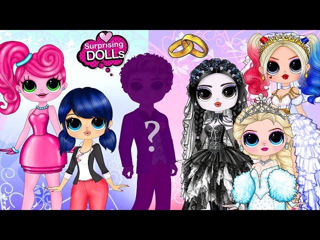 Ladybug, Mommy Long Legs, Harley Quinn, Wednesday Addams Wedding Dress - DIY Paper Dolls & Crafts