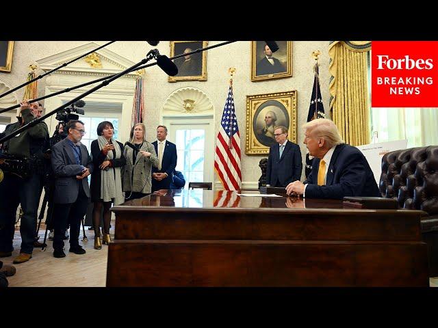 BREAKING NEWS: Trump Answers Multiple Reporters' Questions While Signing New Executive Orders