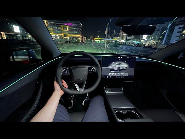 Tesla Model Y "Juniper" Night Test Drive POV