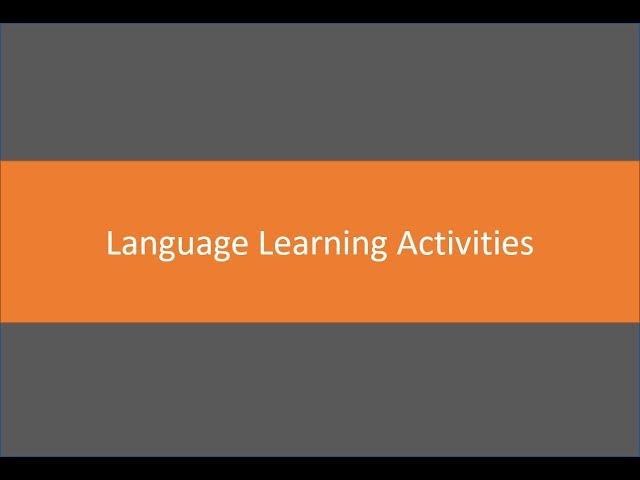 Language Learning Activities