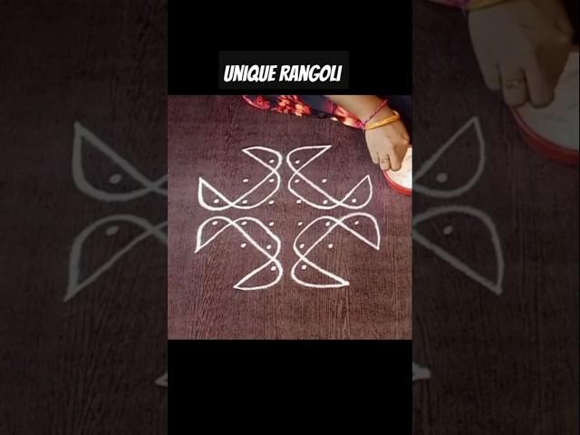 Easy kolam with 6 dots #uniquerangoli #simplekolam #indianart #shorts #easyrangoli #kolam