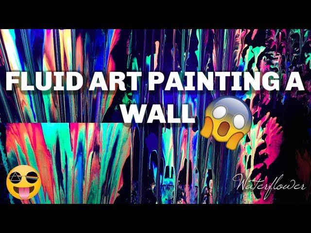 Trippy Fluid Art on My Studio Wall (Time-Lapse) | Acrylic Pouring