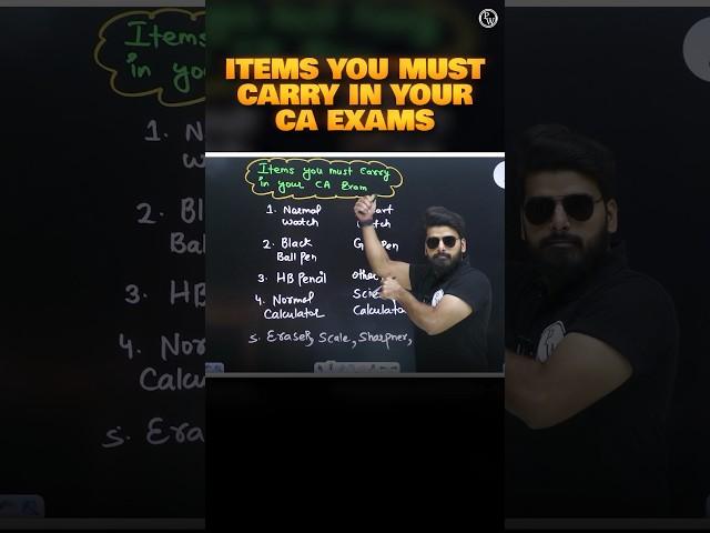 Items You Must Carry In Your CA Exam  #Shorts #CA #CAExam