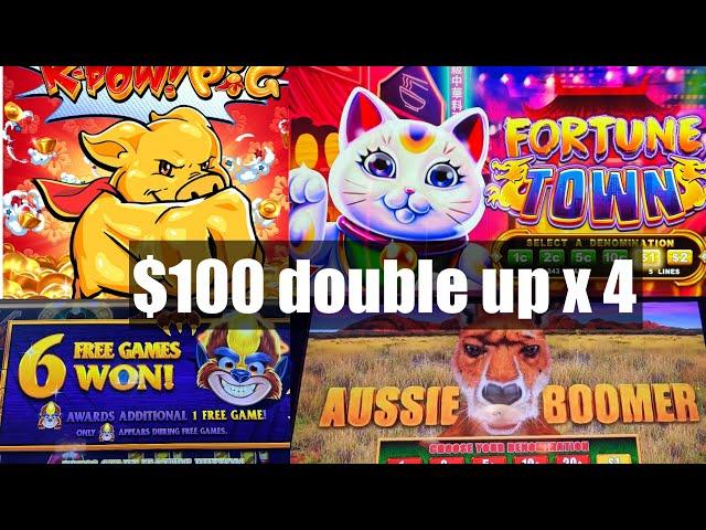 $100 double up x 4 slots. 2 winners and still win. Yeah !!