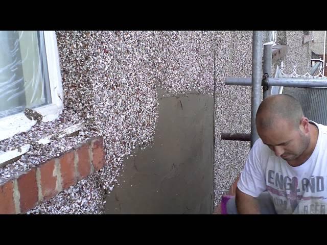 external plastering (pebble dashing)