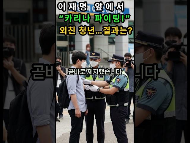 이재명 앞에서 “카리나 파이팅!” 외친 청년…결과는?  #이재명 #사전투표 #카리나파이팅