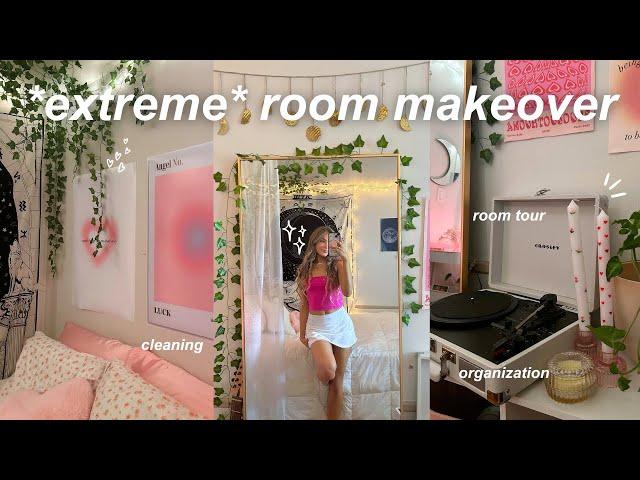 *extreme* room makeover🪞organization, cleaning, & room tour