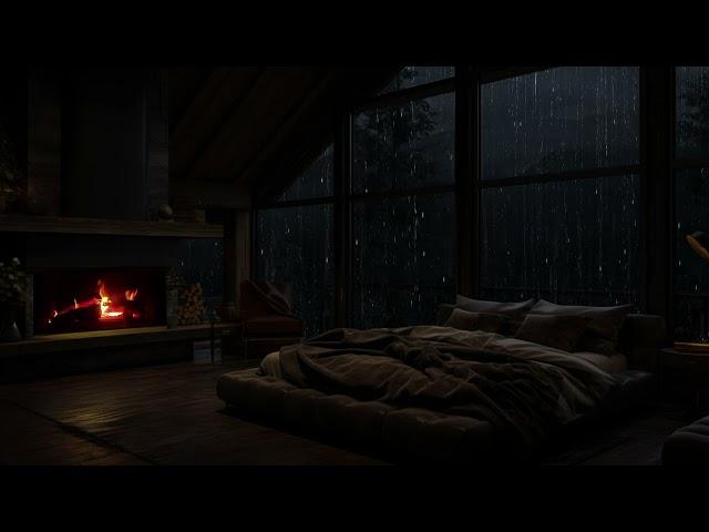 Cozy Room On Rainy DayRainy Night️Relaxing Rain and Fire Sounds