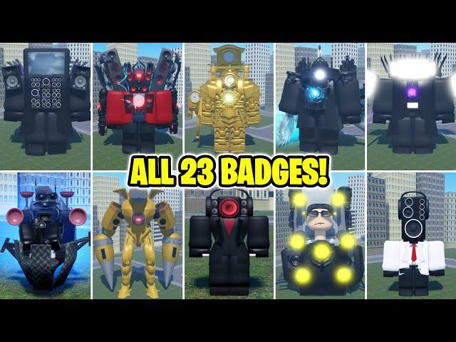 HOW TO GET ALL 23 BADGES in TOILET MORPHS ROLEPLAY! (ROBLOX)