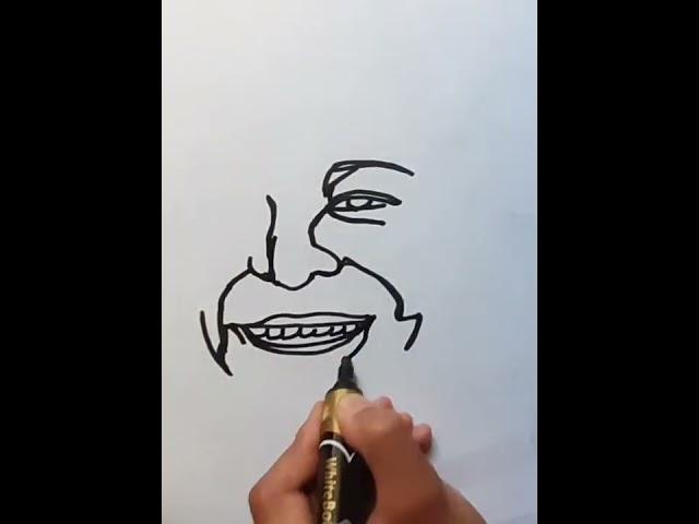 One line drawing of Kylian Mbappe