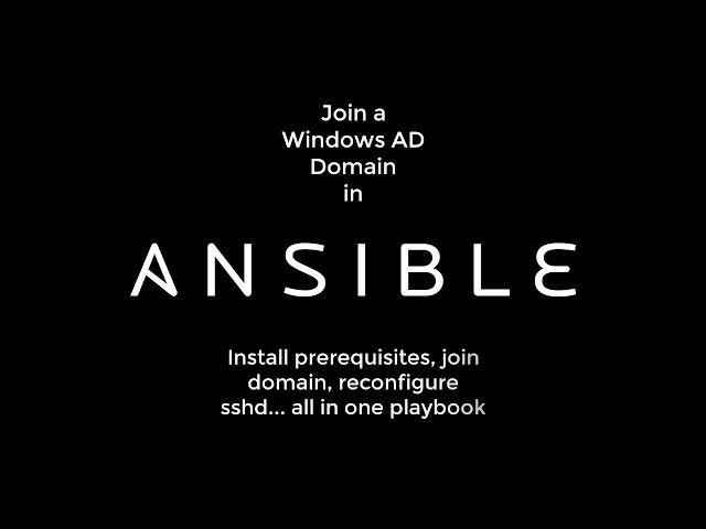 Ansible - How to join a Windows AD Domain, with playbook