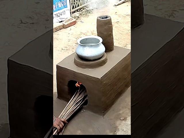 Smokeless B Mitti ka chulha #chulha #shorts #diy #clay #claywoodstoves #smokeless