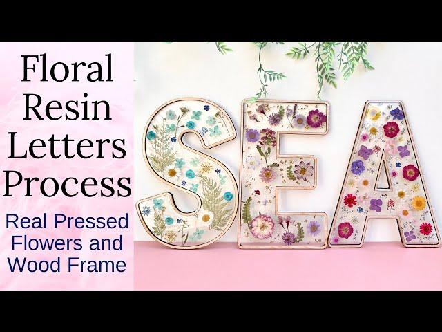 Pressed Flowers in Wood Frame and Resin Process - Custom Monogram Decor Making