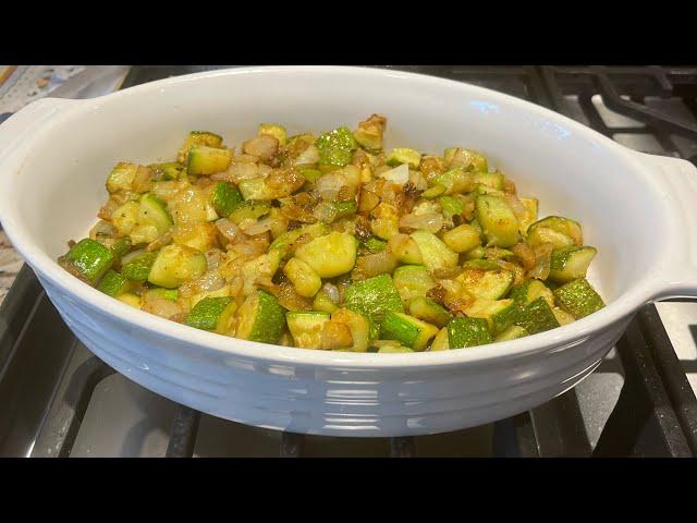 Zucchini with Onions, Breadcrumbs and Golden Raisins!! Neapolitan + Easy + Delish!!
