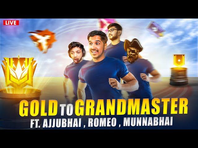 Rank Push Gold To Grandmaster With OG Squad || Free Fire Live || Desi Army