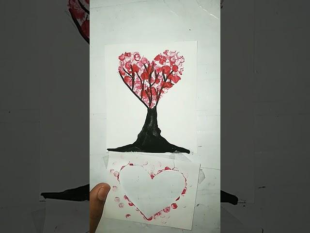 simple art idea beautiful heart tree  painting #art #painting #simpleart #shorts 