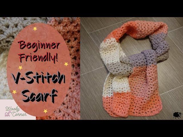 Beginner Friendly Crochet V-Stitch Scarf