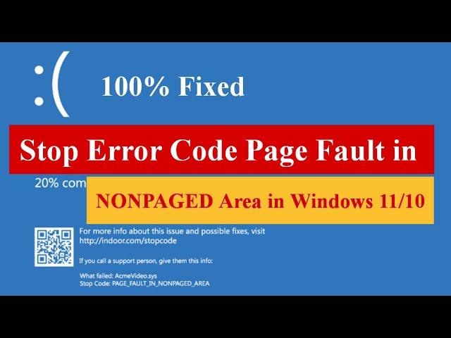 Stop Error Code Page Fault in Nonpaged Area in Windows 11/10 #windows11