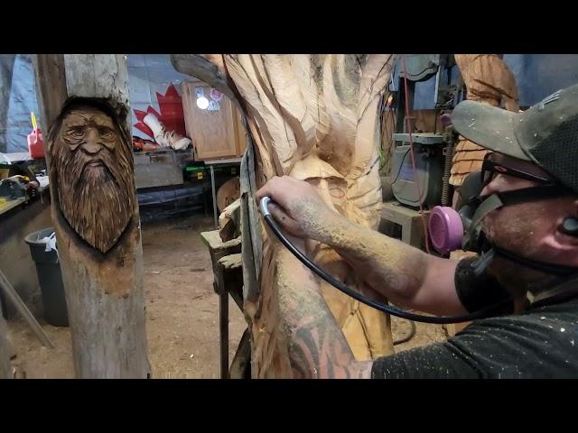 How I started selling my carvings- Carving a Woodspirit Time-lapse.