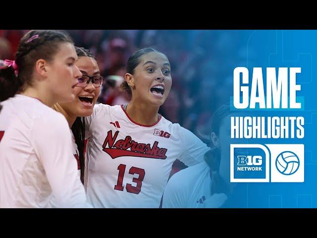 Stanford at Nebraska | Highlights | Big Ten Volleyball | 09/18/2024