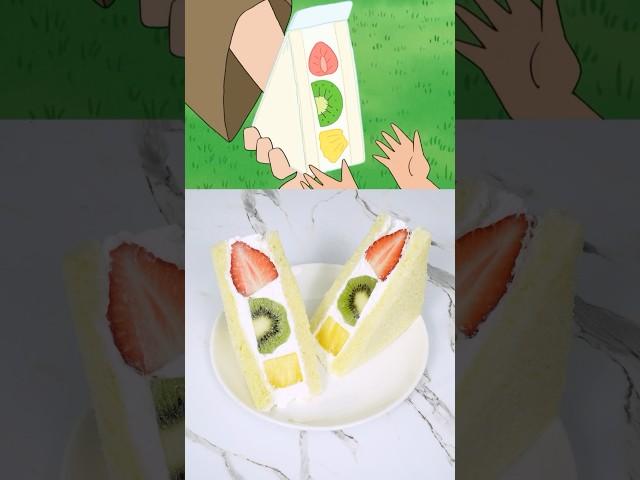 Shinchan's Fruit sandwich in Real Life! #Shorts #shinchan