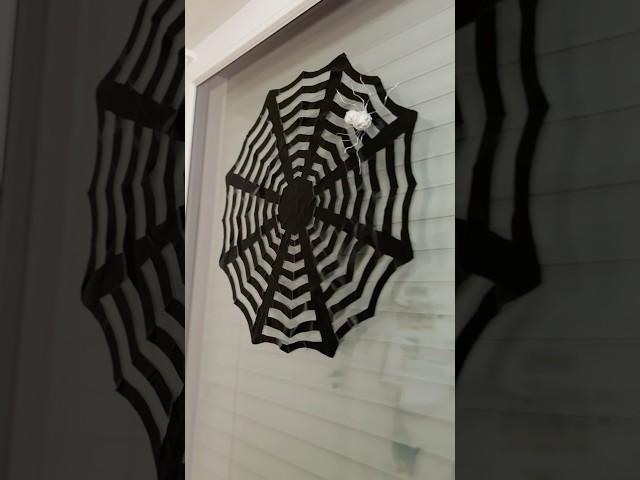 Easy Halloween Decor Ideas️DIY Spiderweb with Trash bags #youtubeshorts #halloween #diycrafts