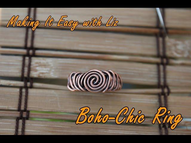 Boho~Chic Copper Ring - Super Easy Wire Work