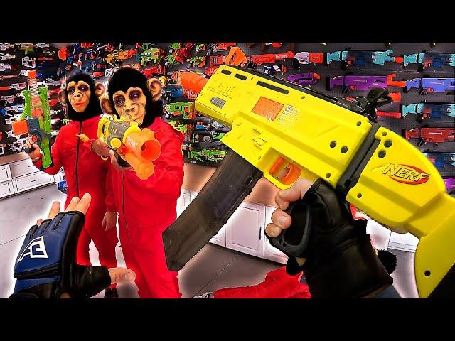 NERF WAR | ANIMAL BOSS BATTLE (First Person Shooter - Monkey Mayhem!)