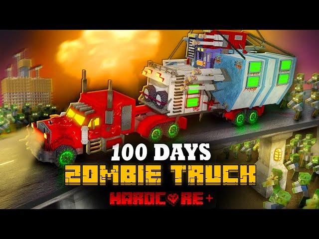 100 DAYS ON A HELLISH TRUCK IN THE ZOMBIE APOCALYPSE IN MINECRAFT