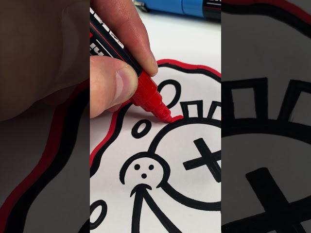 Drawing SpongeBob with Posca Markers! Glitch Effect!