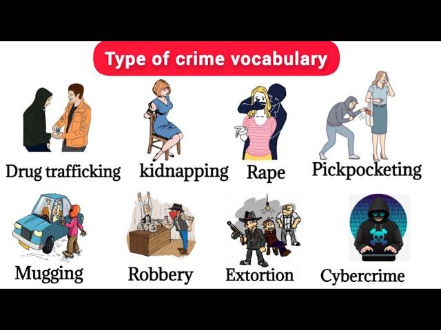 Type Of Crime Vocabulary | Learn about Crime vocabulary with Picture | #vocabularyenglish