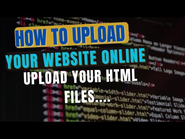 How To Upload your Website Online