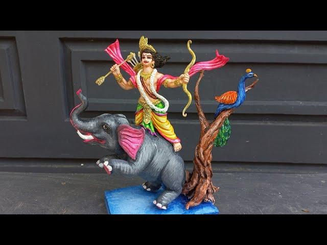 Creating and Coloring a Unique Kartik Idol on an Elephant | Complete Tutorial"Karthik Thakur banana