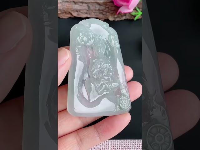 翡翠玉器A貨玉普賢菩薩玉吊墜  Natural jade jewellery type-A jadeite Samantabhadra pendant