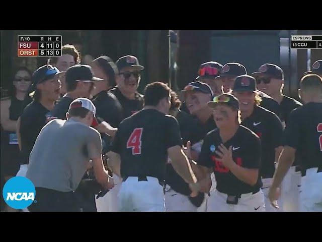 FULL bottom of 9th and 10th inning: Oregon State baseball's super regional comeback win