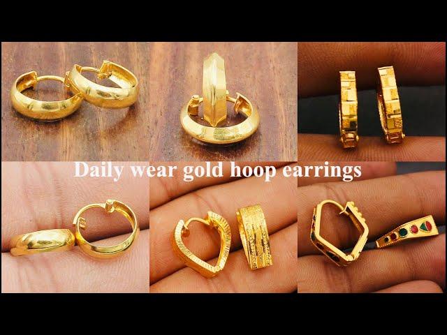 Daily wear hoop Earrings designs with weight & price #lifestylegold