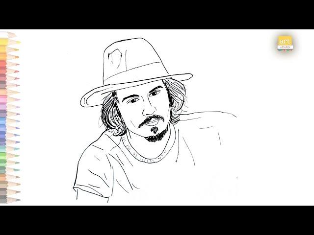 Johnny Depp drawing || How to draw Johnny Depp drawing easy step by step