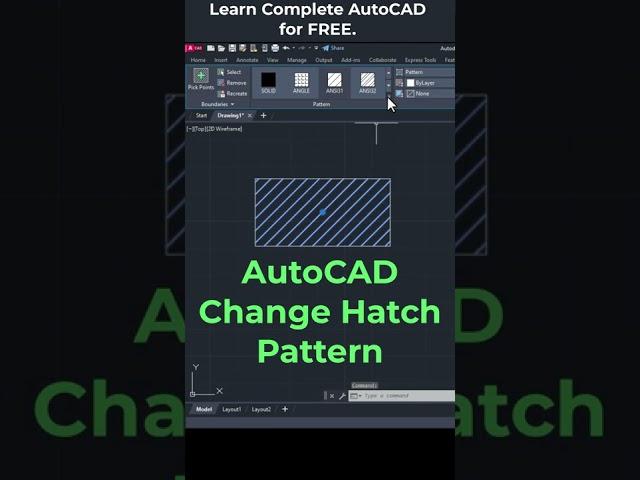 AutoCAD Change Hatch Pattern #Shorts