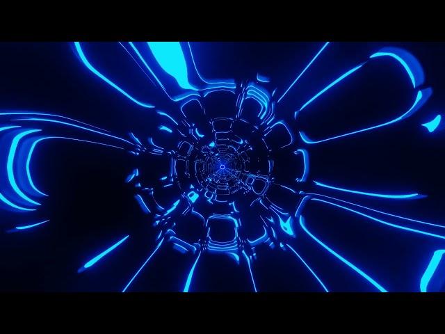 VJ LOOP NEON Blue Tunnel Abstract Background Video Simple Lines Pattern 4k Screensaver