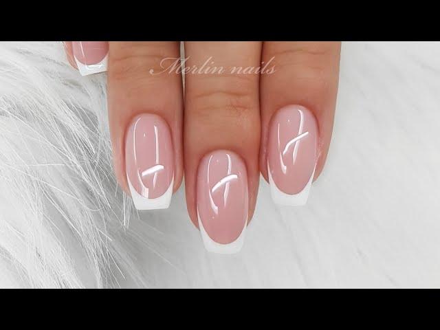 HOW TO DO FRENCH NAILS WITH GEL-MERLIN NAILS with Merlin nails / Online Nail Courses Video tutorial