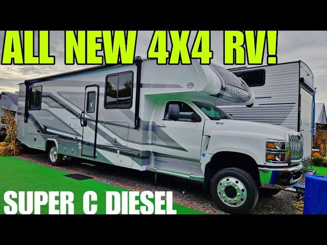 I LOVE THIS SUPER C RV on an International 4x4 Chassis!  Coachmen Entourage 320LV