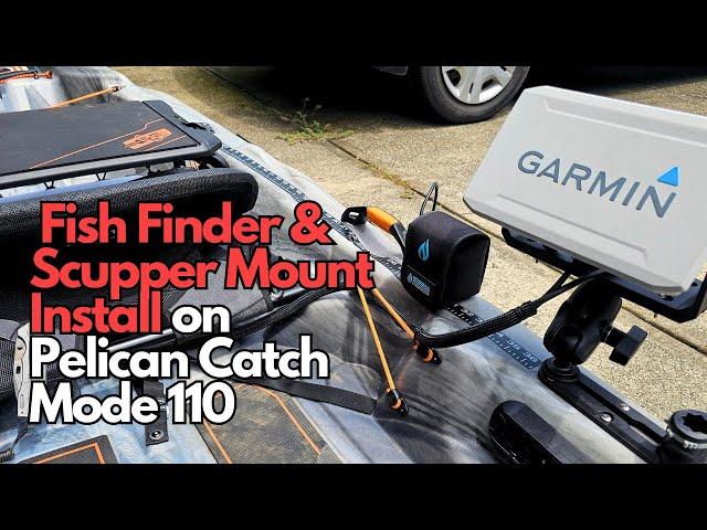 How to Install SCUPPER Transducer Mount and Garmin FISH FINDER on Pelican Catch Mode 110 Kayak