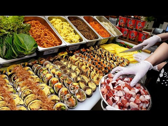 Amazing! SUBWAY in the Gimbap World, Egg Omelette Gimbap with Toppings bomb. / Korean Street Food