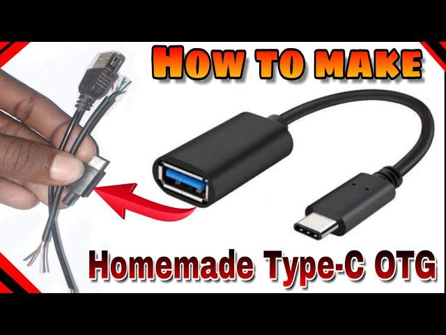 How to make a Type-C otg cable at home with a damage charger | Type-c OTG Cable at home