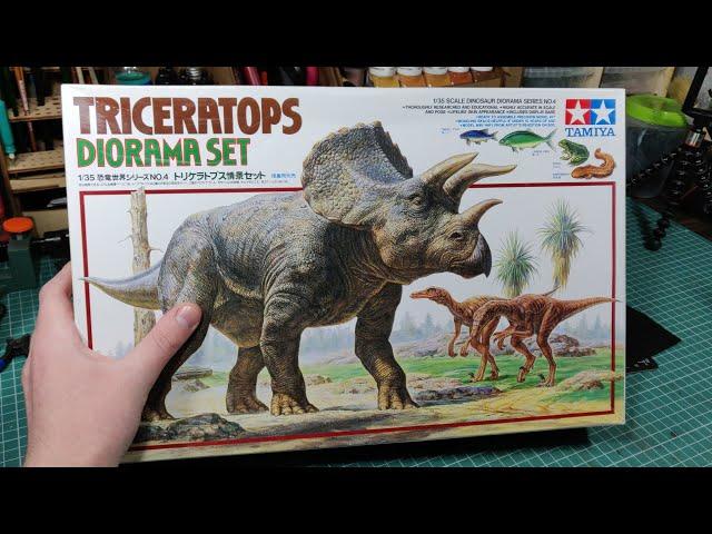 ДОИСТОРИЧЕСКИЙ ОБЗОР. НАБОР ДЛЯ ПОСТРОЙКИ ДИОРАМЫ С ДИНОЗАВРАМИ. Tamiya Triceratops diorama set 1/35